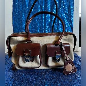 Vintage DOONEY & BOURKE Signature Pocket Shoulder Bag with leather strap